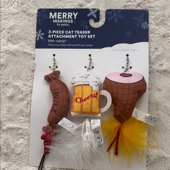 Cat Toy Set - Festive Red, Green, and Yellow - Picture 4 of 5